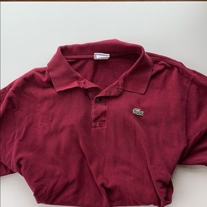 Vintage Oversized Wine Color Lacoste Polo T Shirt